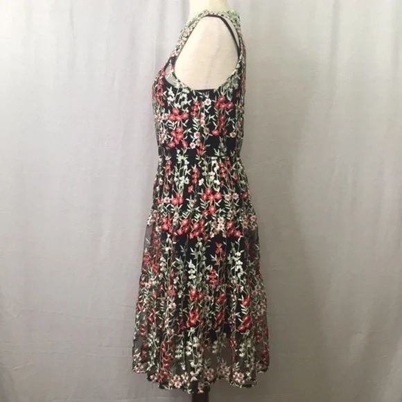 ANTHROPOLOGY HD in Paris Embroidered Emilia Women's Dress Sz 4 - Picture 8 of 11